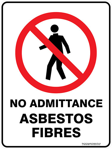 Prohibition No Admittance Asbestos Fibres
