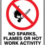 Prohibition No Sparks Flames Or Hot Work Activity In This Area