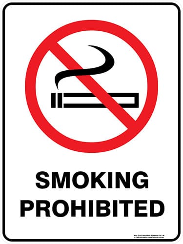 Prohibition Smoking Prohibited
