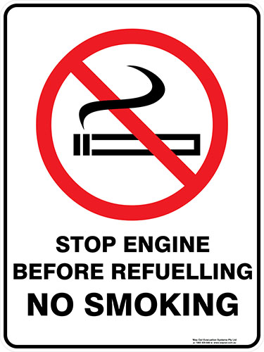 Prohibition Stop Engine Before Refuelling No Smoking