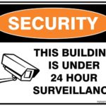 Security This Building Is Under 24 Hour Surveillance Sign