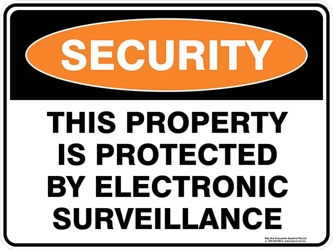 Security This Property Is Protected By Electronic Surveillance Sign