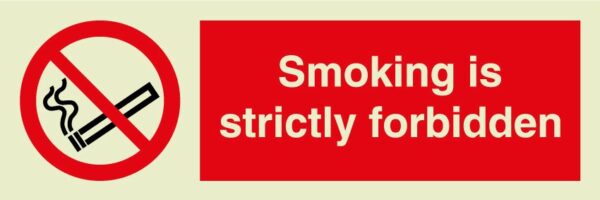 Smoking strictly forbidden sign
