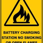 Warning Battery Charging Station