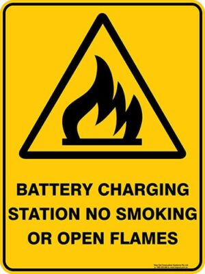 Warning Battery Charging Station