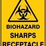 Warning Biohazard Sharps Receptacle