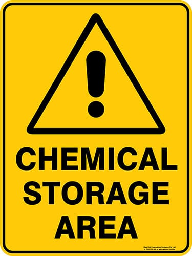 Warning Chemical Storage Area