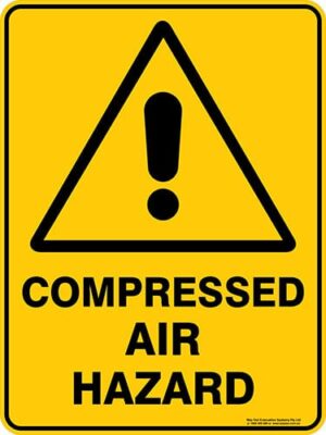 Warning Compressed Air Hazard