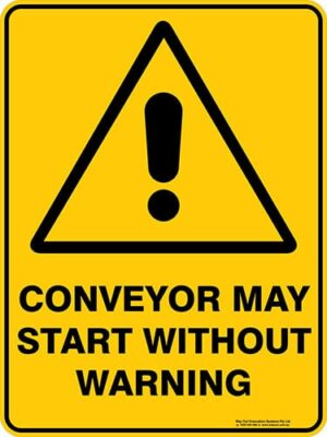 Warning Conveyor May Start Without Warning