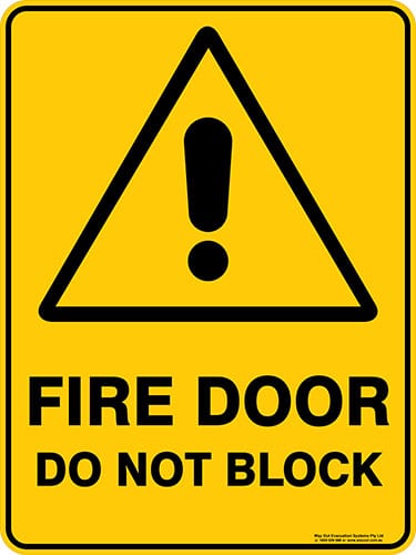 Warning Fire Door Do Not Block