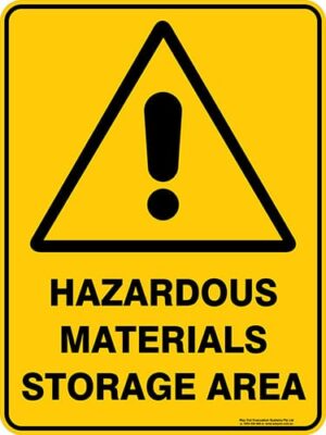 Warning Hazardous Materials Storage Area