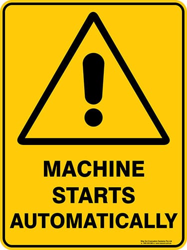 Warning Machine Starts Automatically