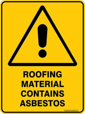 Warning Roofing Material Contains Asbestos