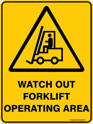 Warning Watch Out Forklift Operating Area