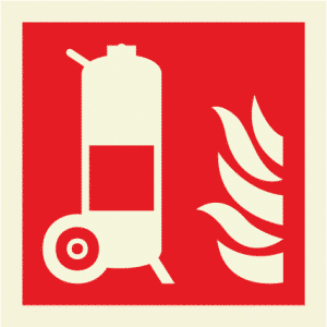 Wheeled fire extinguisher (Glow in the dark) IMO Sign