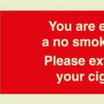 You are entering a no smoking area sign